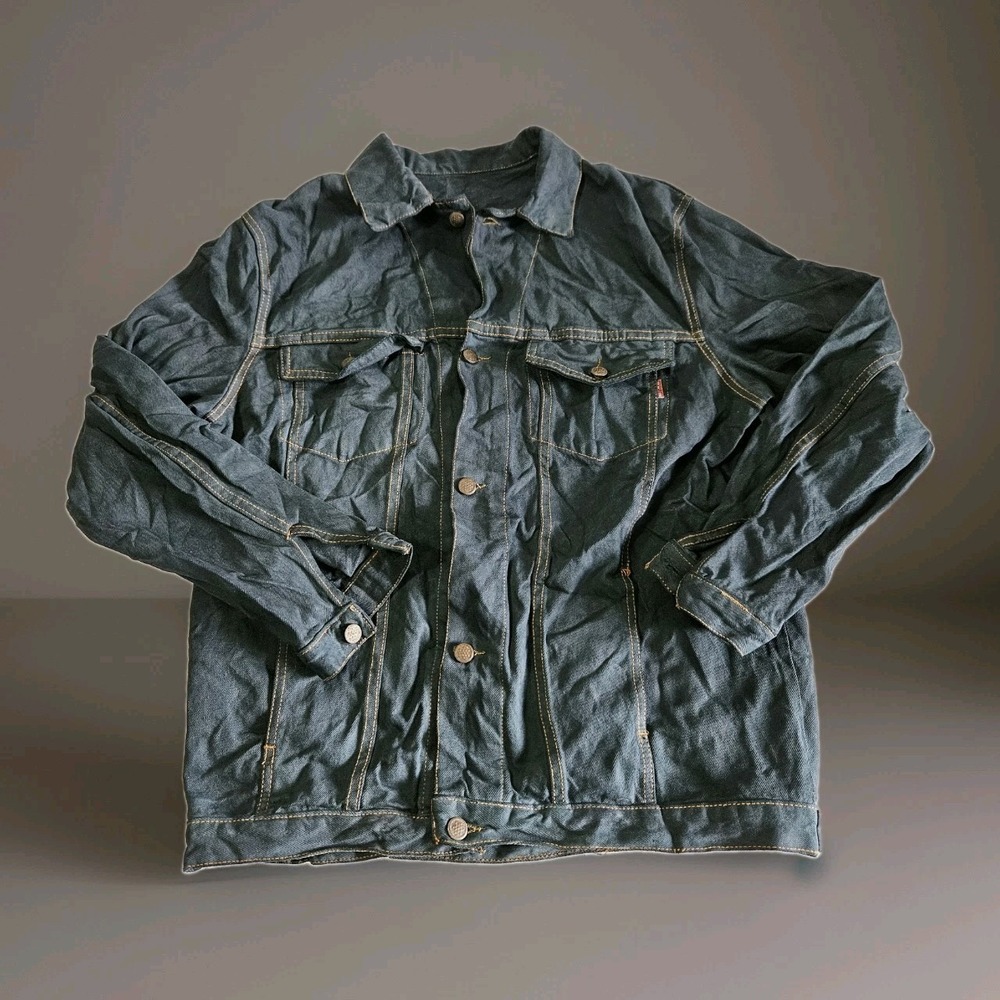 Vintage Silex Jean Jacket Green Tint 100% WW2 Star Buttons Great Condition